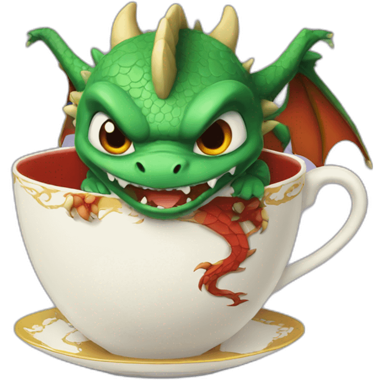 Angry dragon in the teacup emoji