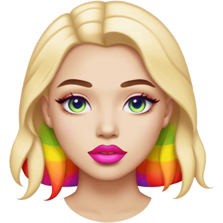 Rainbow lips emoji