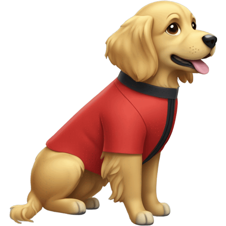 Red coat golden retriever Olympic swimmer emoji