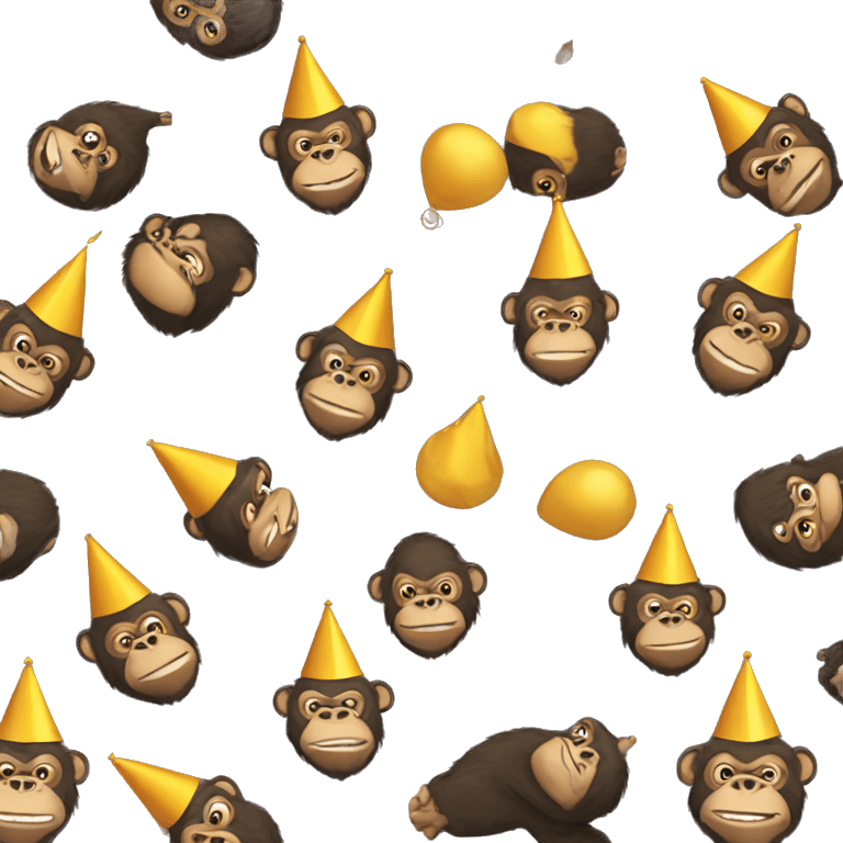 Gorilla birthday hat emoji