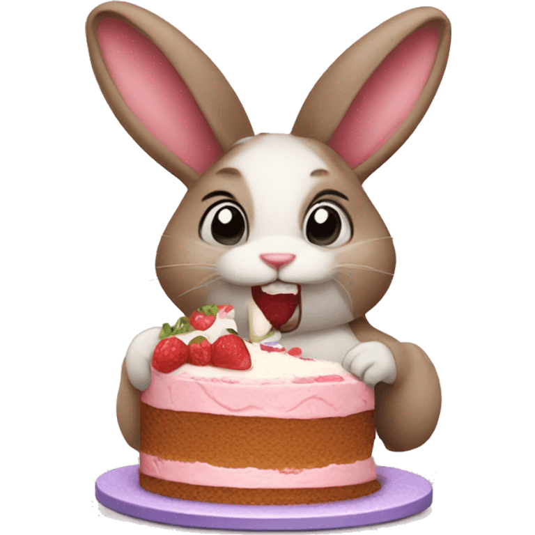 Bunny eating cake  emoji