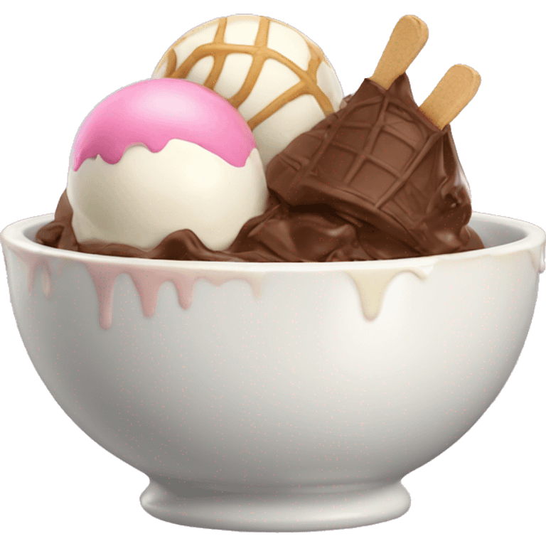 Coquette bowl with ice cream emoji