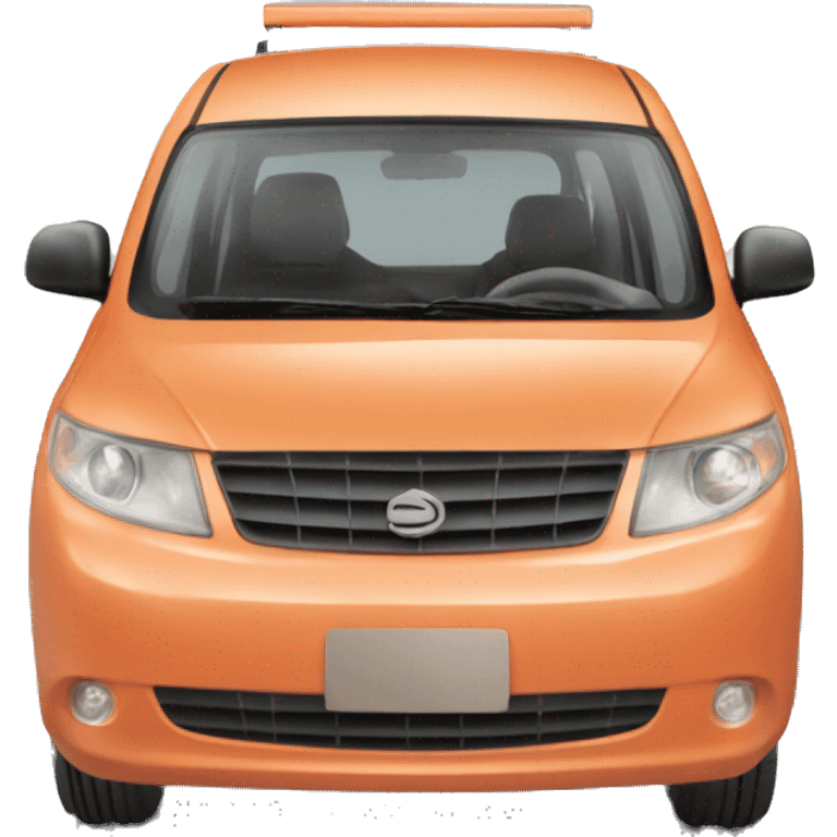 Pig driving orange mpv car emoji