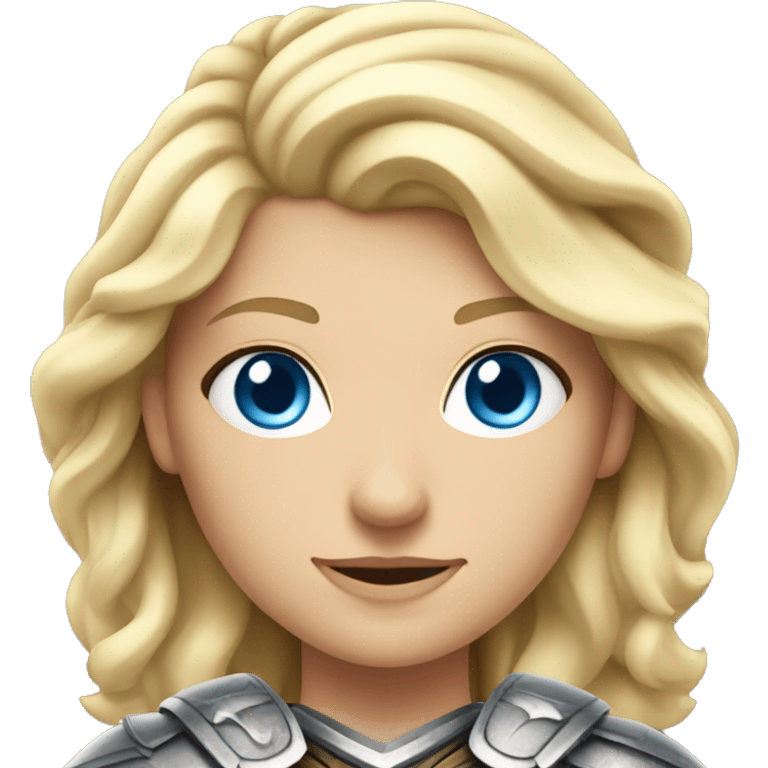 Caucasian blond valkyrie with blue eyes emoji