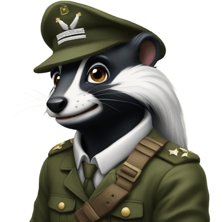 A veteran skunk who's seen the horrors of war emoji