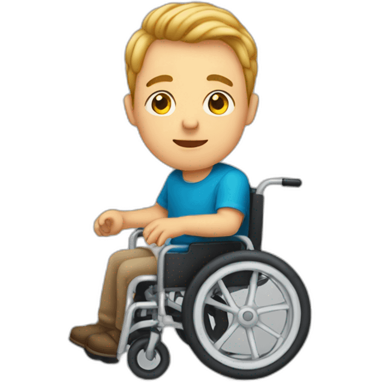 down syndrom man in wheel chair emoji