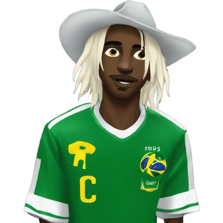 goth cowboy playboi carti wearing brazil soccer jersey  emoji