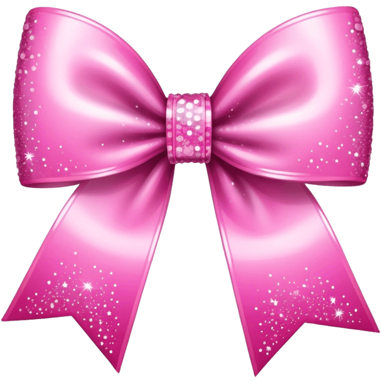 Pink bow with sparkles emoji