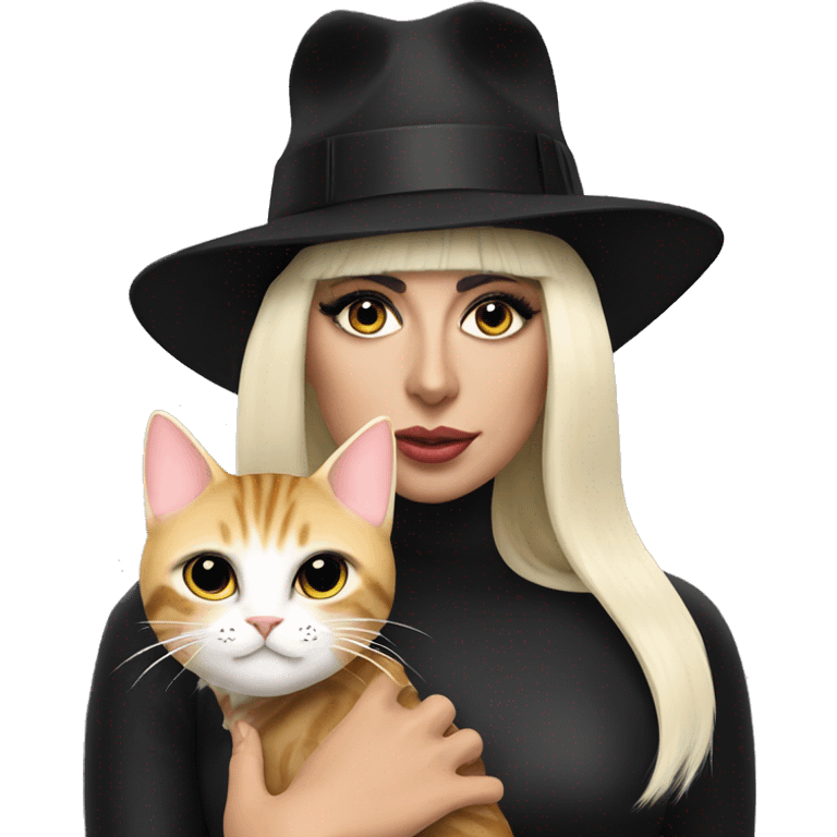 Lady Gaga with cat emoji