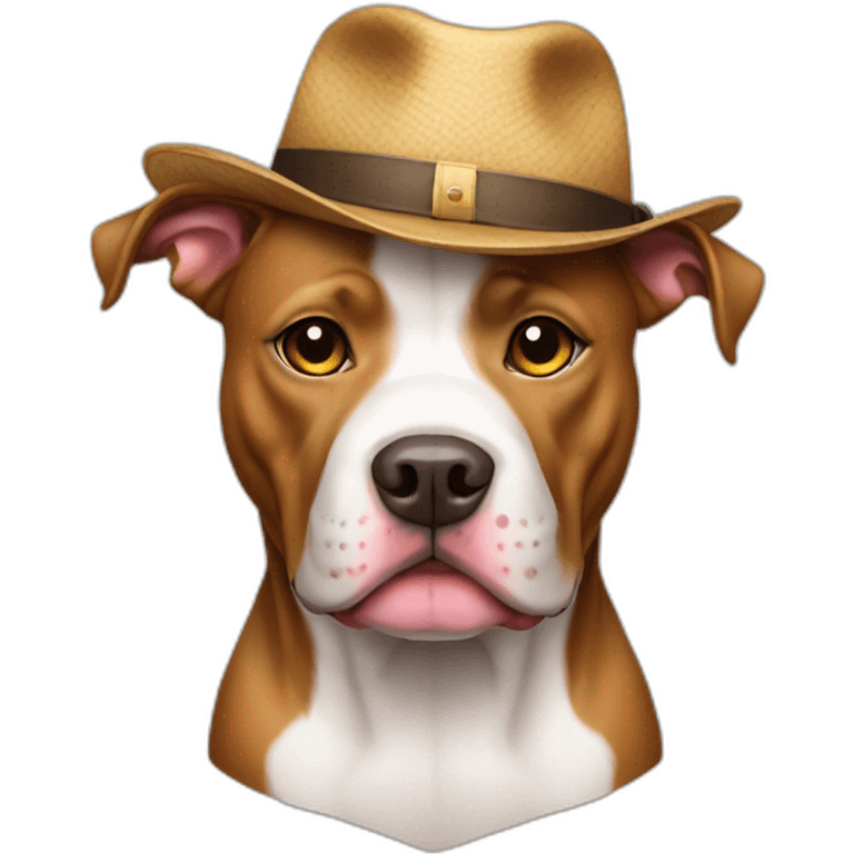 Dog pit bull whit hat  emoji