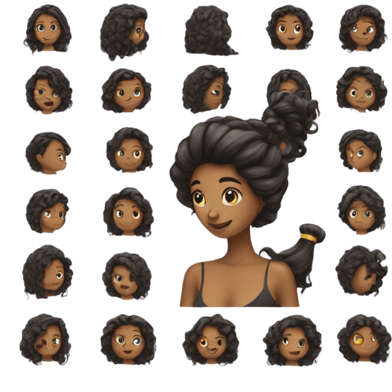 Girl doing her hair emoji