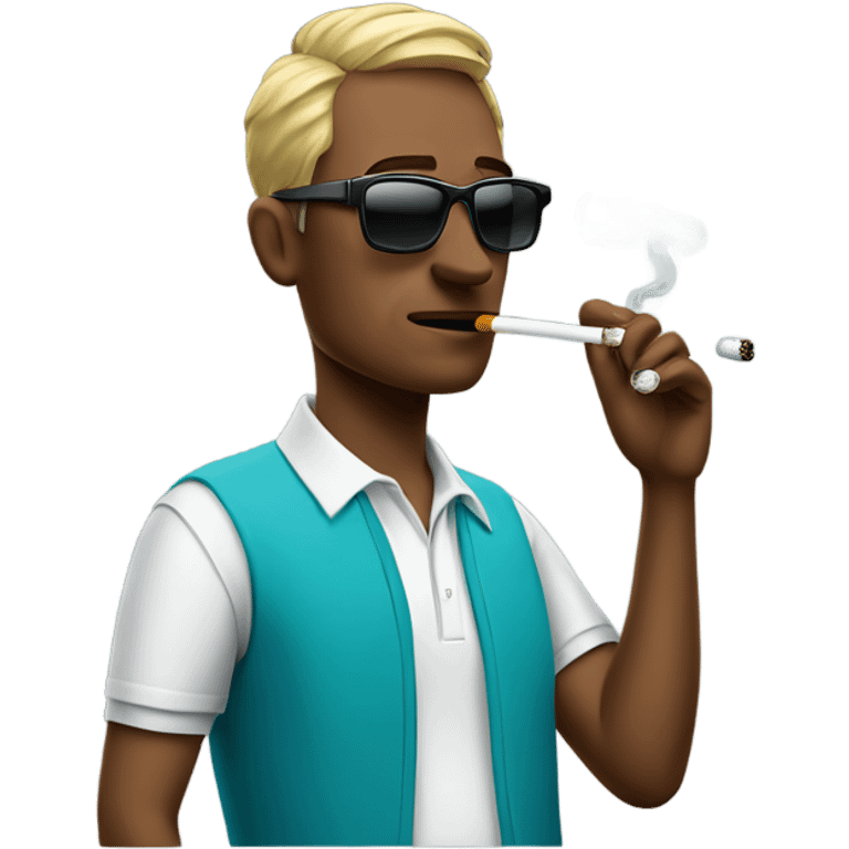 Golfer smoking cigarette with sunglasses on emoji