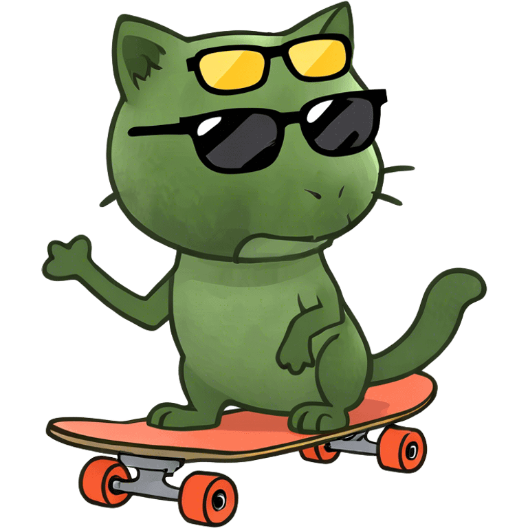 Cat on skateboard  emoji