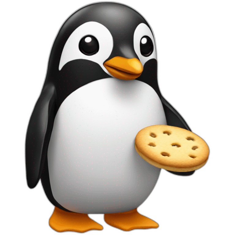 penguin eating penguin biscuits emoji