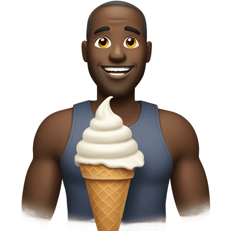 Fat black dude eating ice cream  emoji