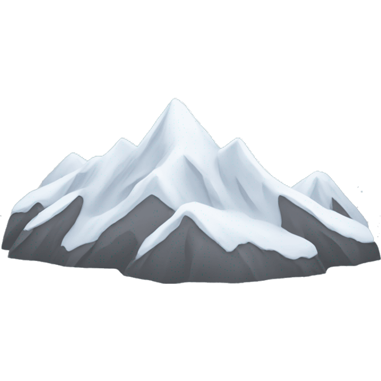 Snow capped Mountain with three silver stars above it emoji