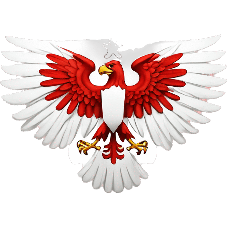 more simple polish eagle simple red and white no details at all just the outlines of the eagle. just have the lines of the eagle like how it is on the polish flag with the eagle on it emoji