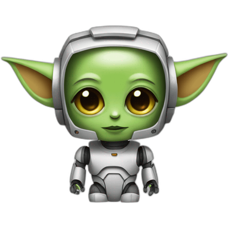 cute robot with yoda ears emoji