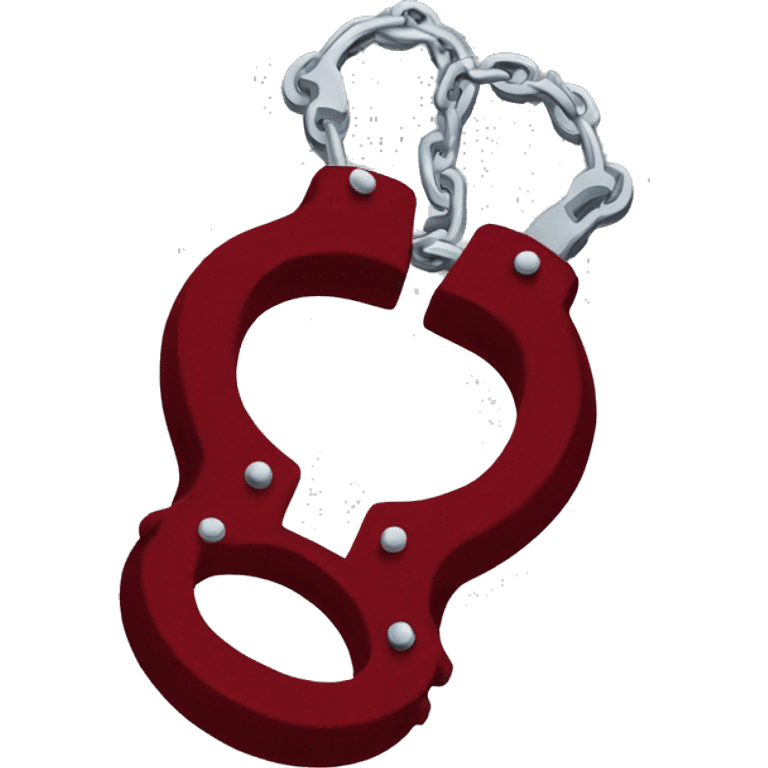 Dark red fuzzy handcuffs emoji