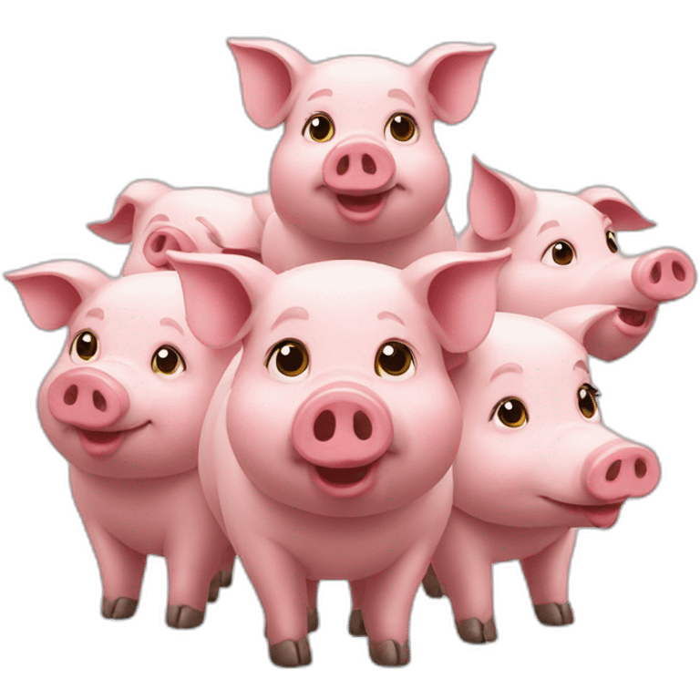 Three pigs in university emoji