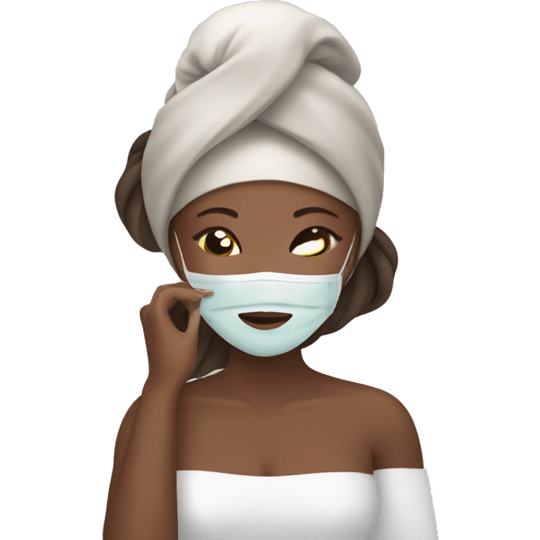 Women at spa with face mask  emoji