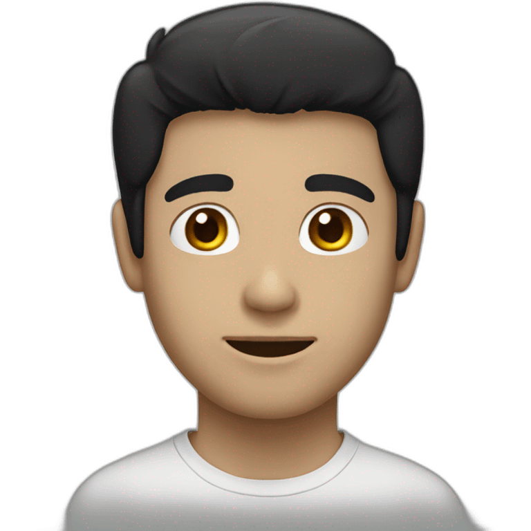 guy with black hair white face emoji