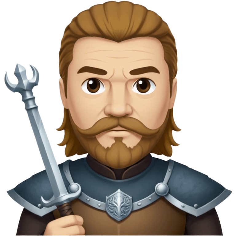 Mace Tyrell from game of thrones, have mustache and beard emoji