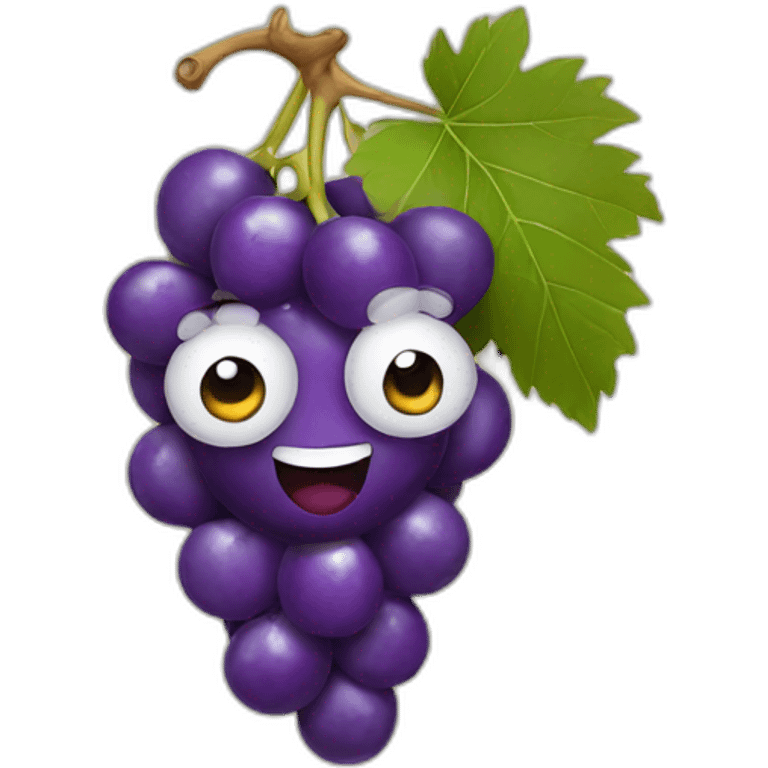 grapes with a face emoji