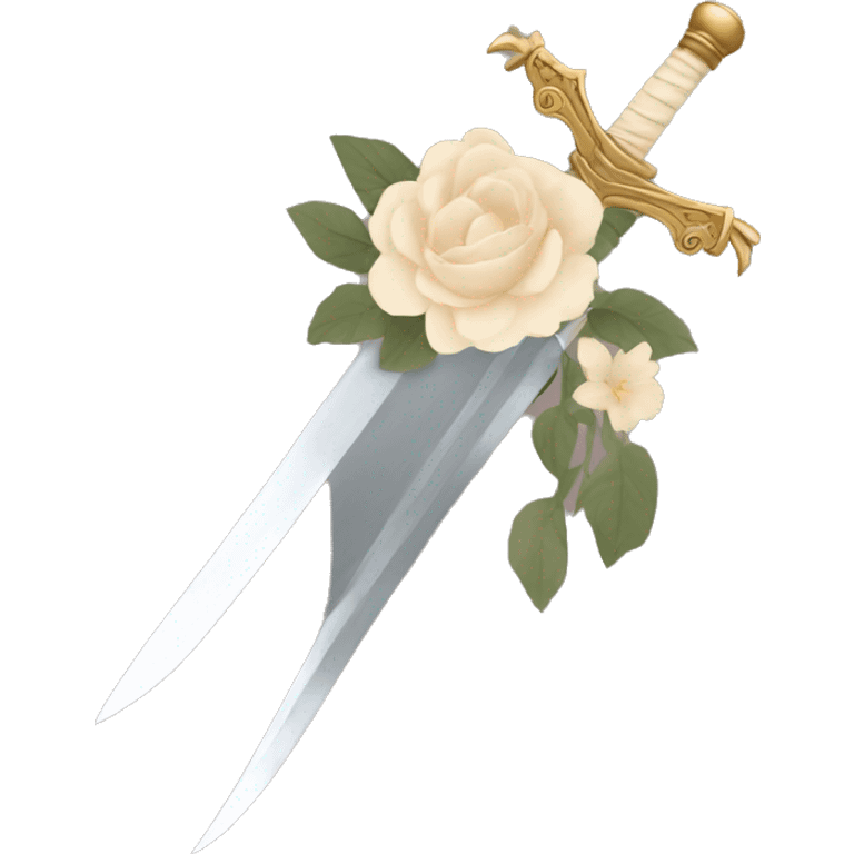 sword with beige florals emoji