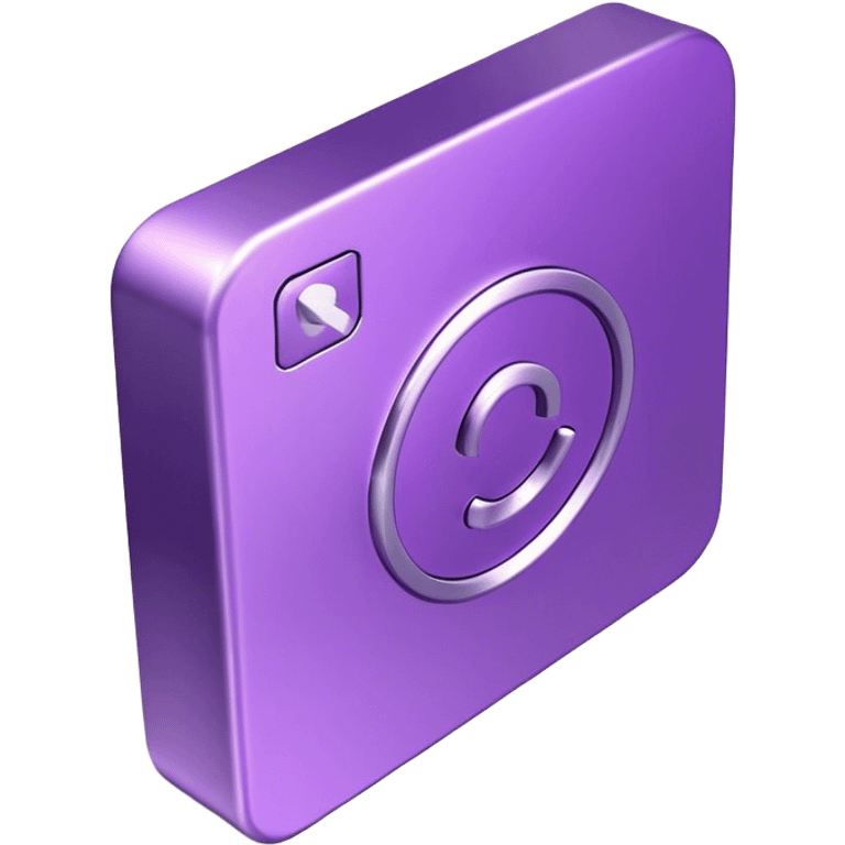 Purple 3D metallic square with location icon emoji