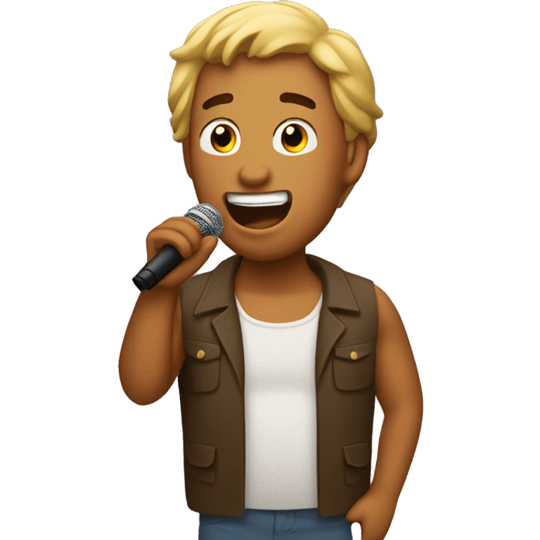 A tan man singing emoji