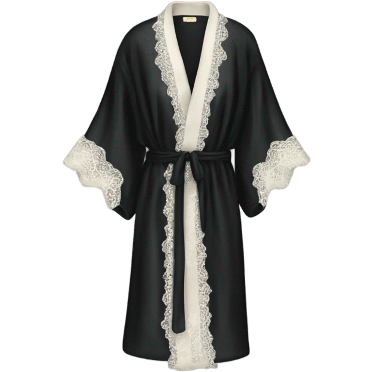 black silk robe with lace emoji