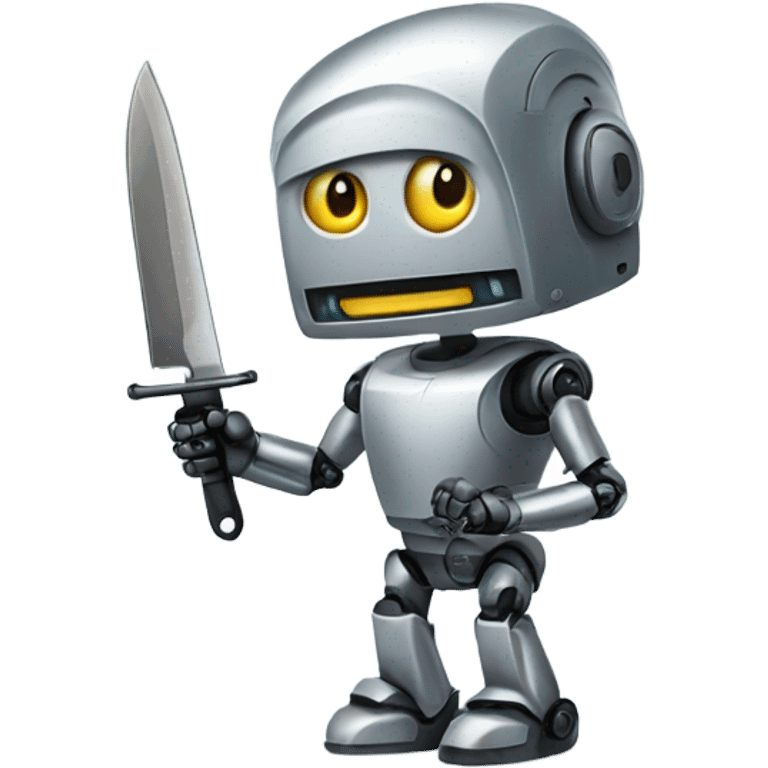 A robot holding a knife emoji