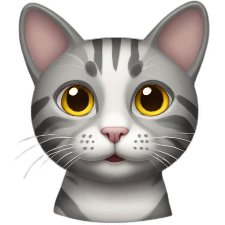 Gray striped cat emoji