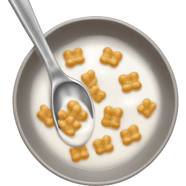 A bowl of cereal milk and a spoon emoji