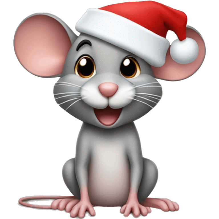 Jerry mouse wearing a Santa hat  emoji