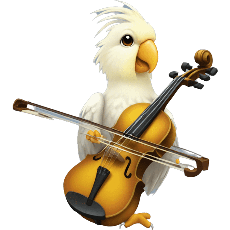 A Cockatiel with a fiddle emoji