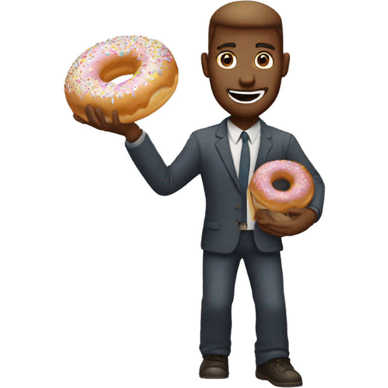 White man dunking a donut  emoji