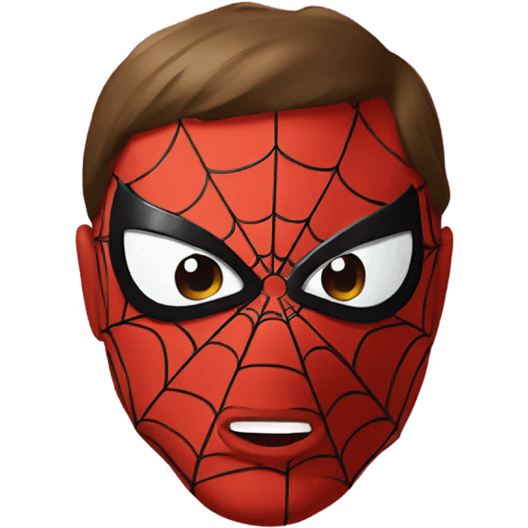 Spider-Man face mask round shape emoji