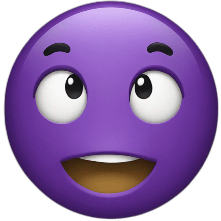 purple silly face emoji