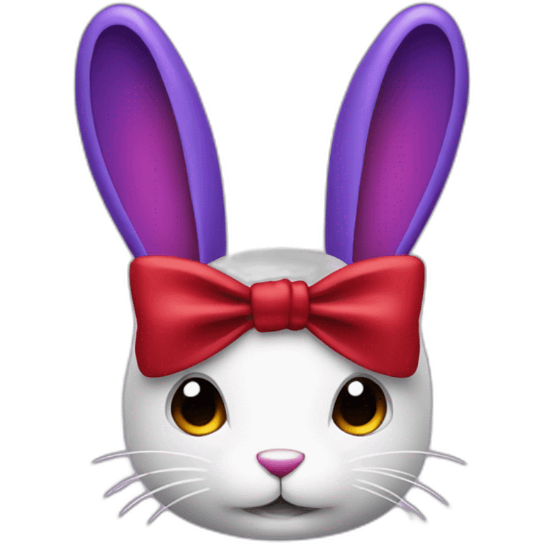 Rabit deep purple with red bow emoji