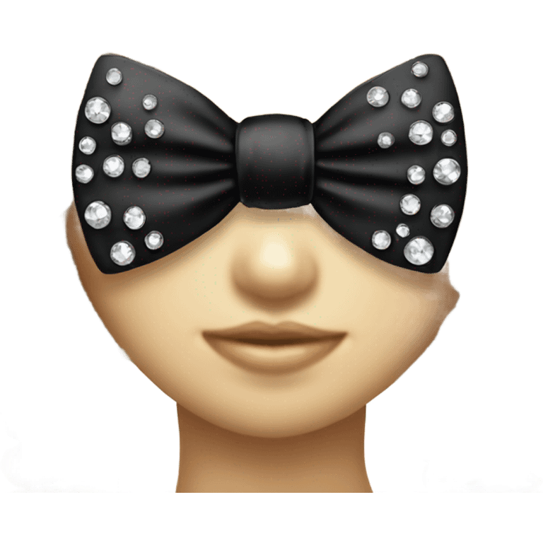 Elegant black bow with rhinestones  emoji