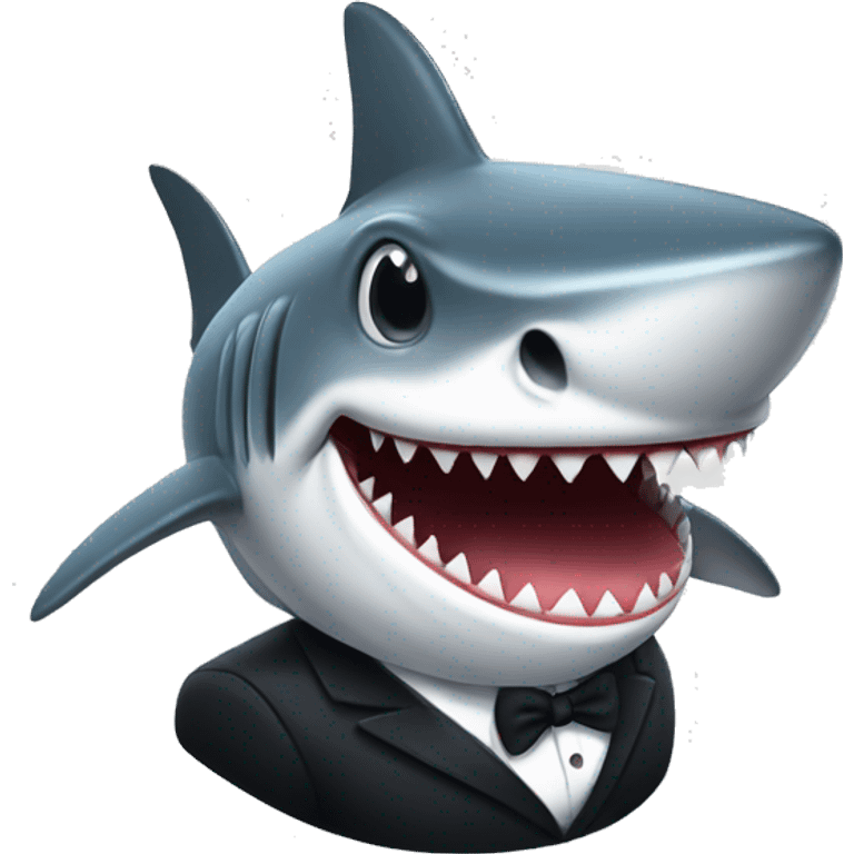 Shark wearing tuxedo emoji