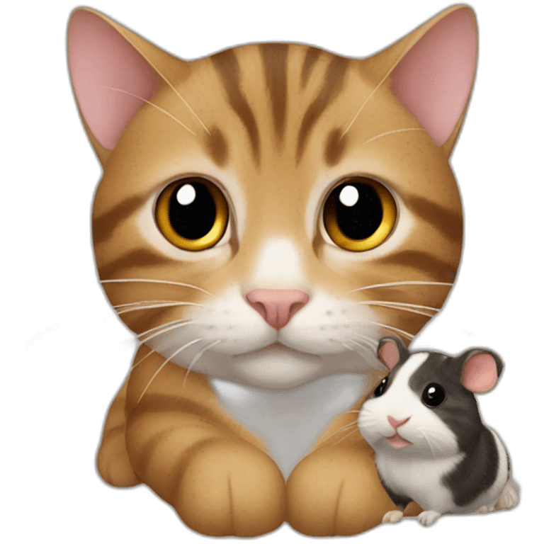 Tabby cat with a Guinea pig emoji