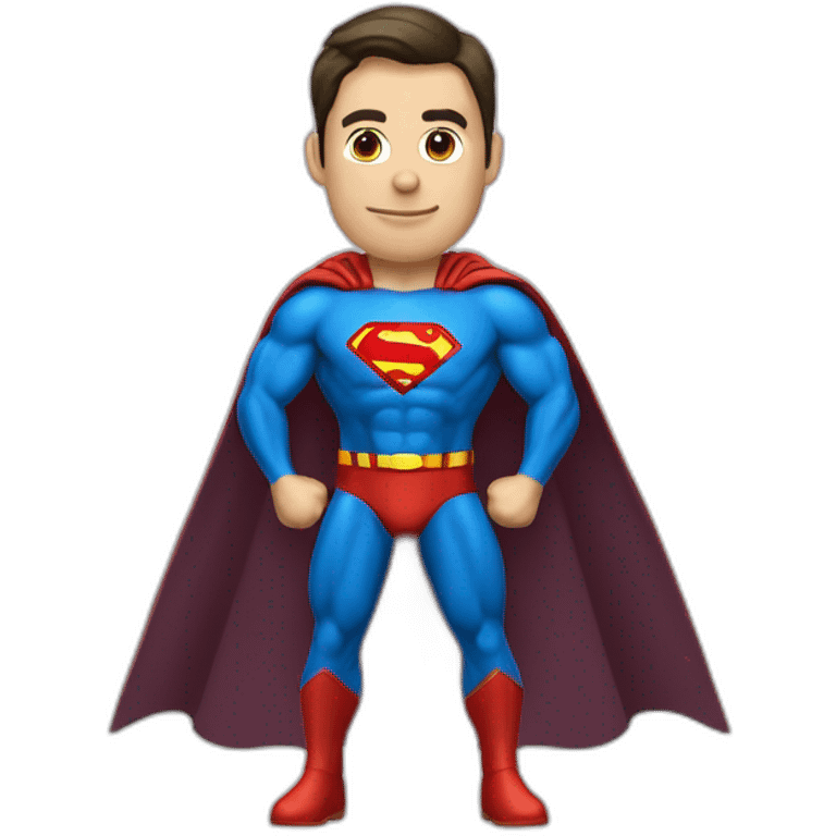 téléconseiller au téléphone avec une cape de superman emoji