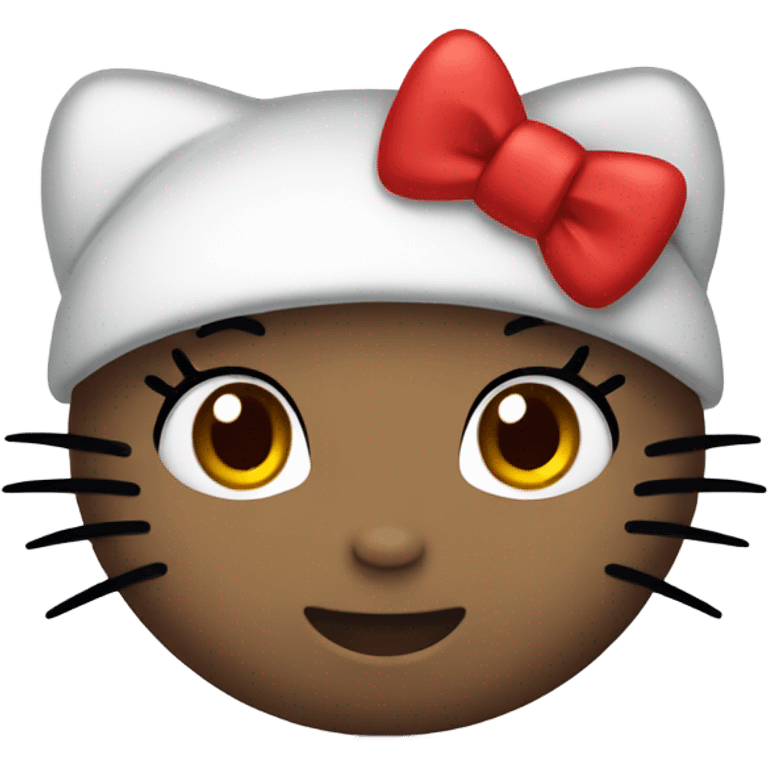 Hello kitty with red bow on head emoji