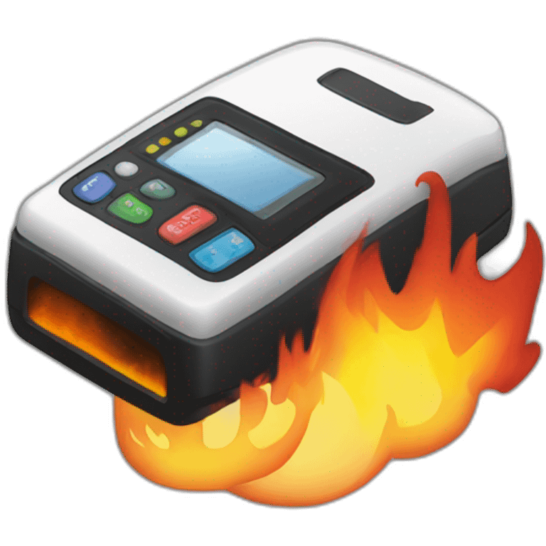 pager beeper on fire emoji