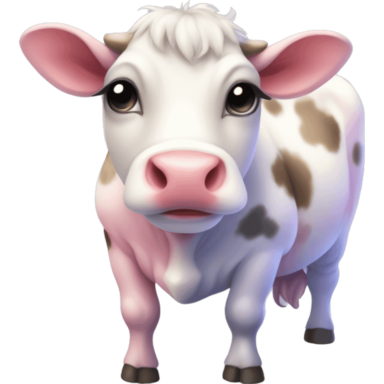 Mini cow cute super fat and cute and adorable pink mix blue and mix gray and mix red emoji