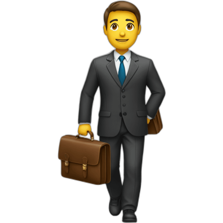 student in a suit and a briefcase emoji