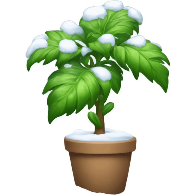 plant with an absurd amount of snow on i emoji